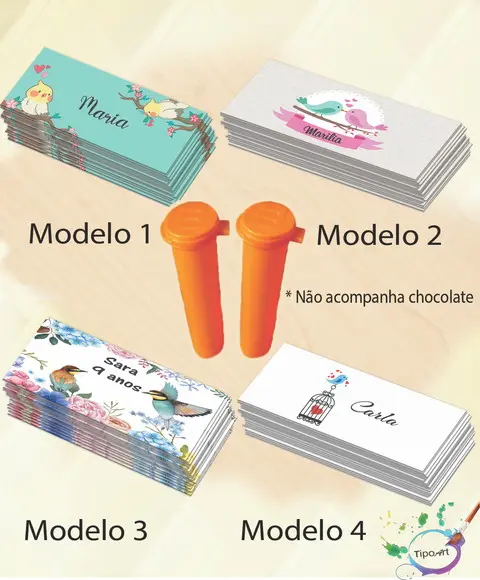Rotulo Chocolate(confete)-pássaros
