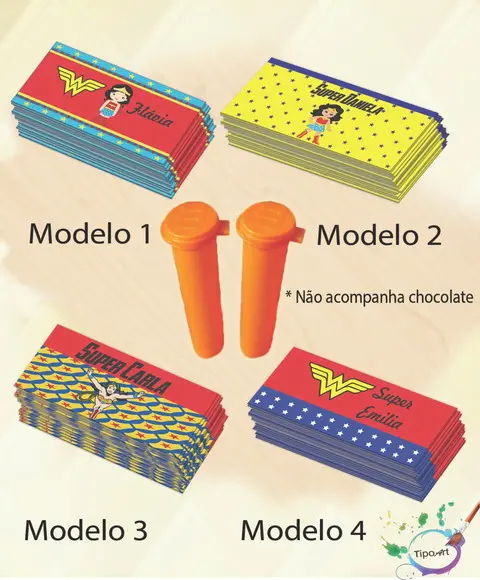 Rotulo Chocolate(confete)-mulher Maravilha