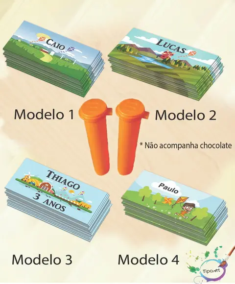 Rotulo Chocolate(confete)-pipa e Catavento