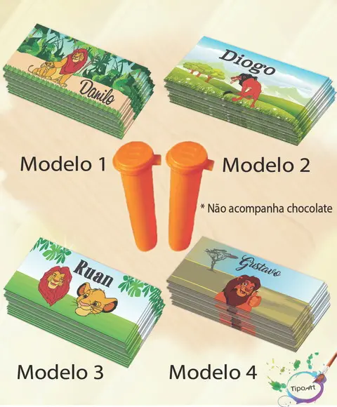 Rotulo Chocolate(confete)-rei Leão