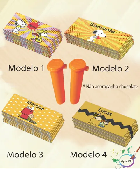 Rotulo Chocolate(confete)-snoopy