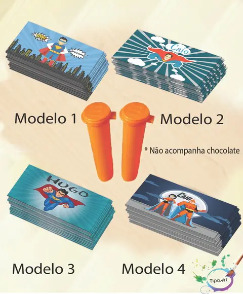 Rotulo Chocolate(confete)-super Heroi