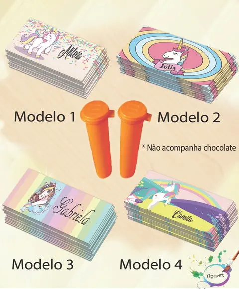 Rotulo Chocolate(confete)-unicórnio