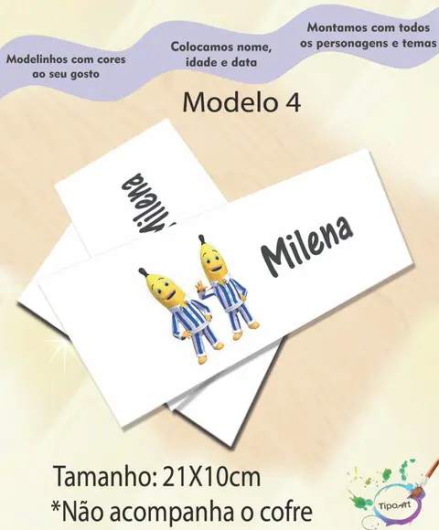 Rotulo Cofre -bananas de Pijama