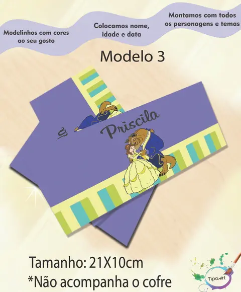 Rotulo Cofre -bela e a Fera