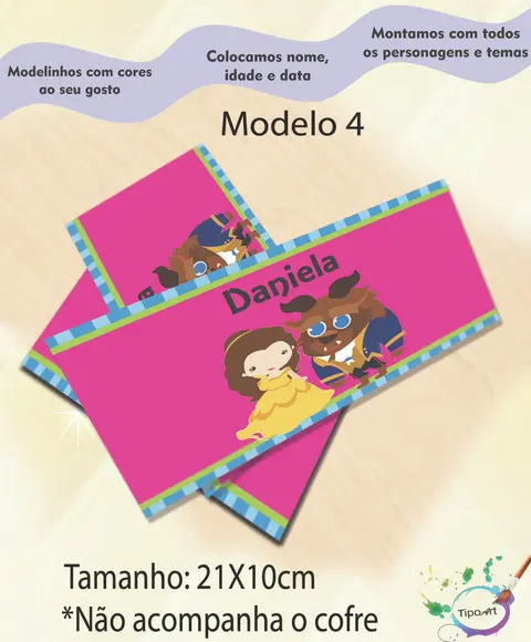 Rotulo Cofre -bela e a Fera