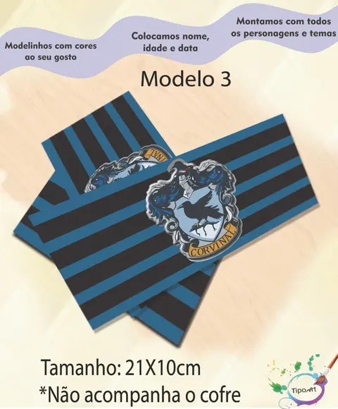 Rotulo Cofre -brasões Hogwarts