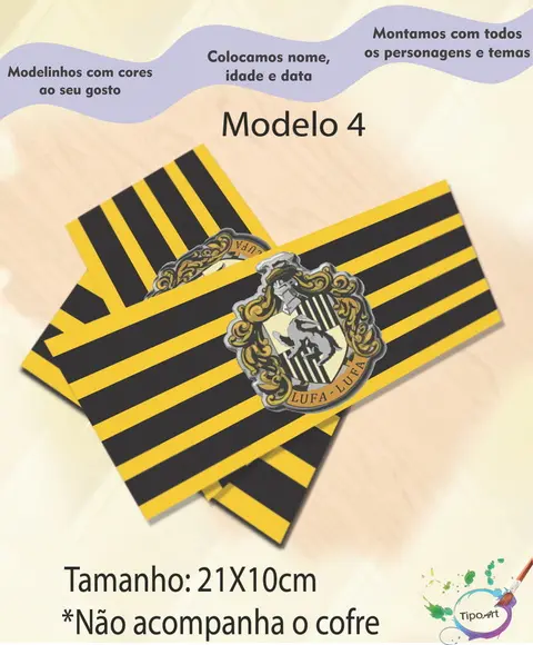 Rotulo Cofre -brasões Hogwarts