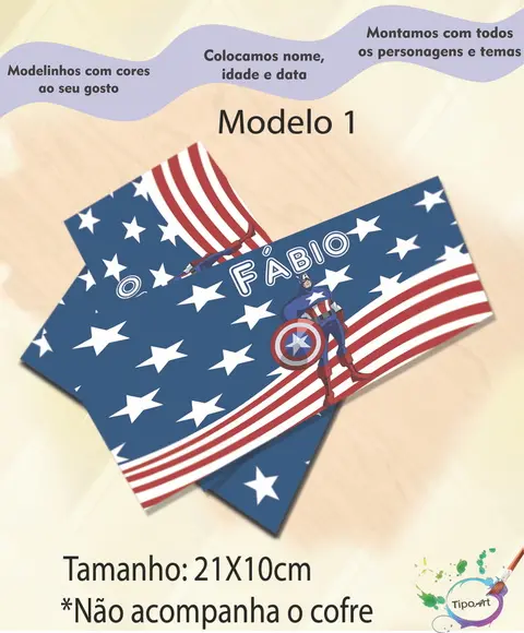 Rotulo Cofre -capitão America