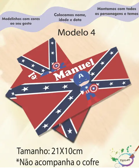 Rotulo Cofre -capitão America