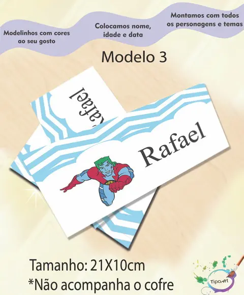 Rotulo Cofre -capitão Planeta