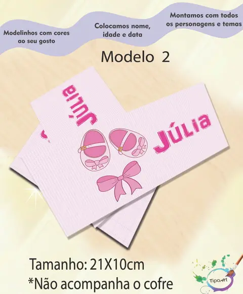 Rotulo Cofre -chá de Bebê