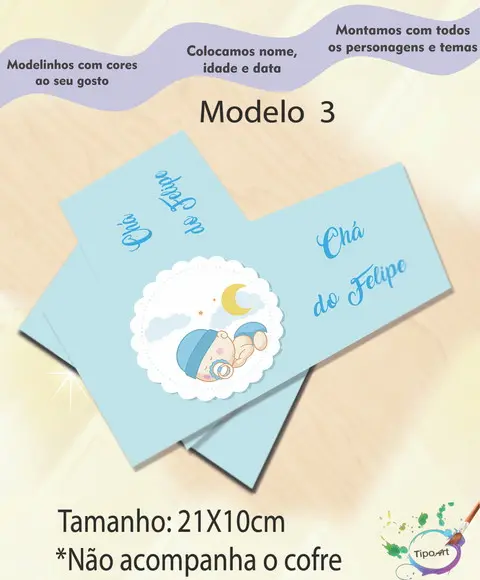 Rotulo Cofre -chá de Bebê