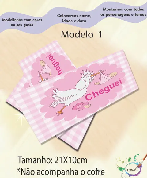 Rotulo Cofre -chá de Bebê