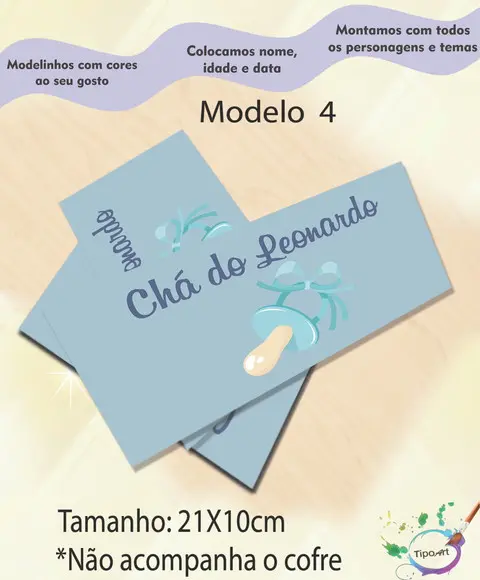 Rotulo Cofre -chá de Bebê