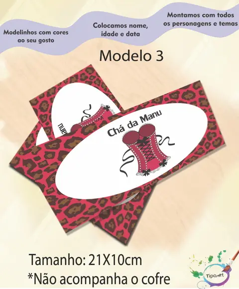 Rotulo Cofre -chá de Lingerie