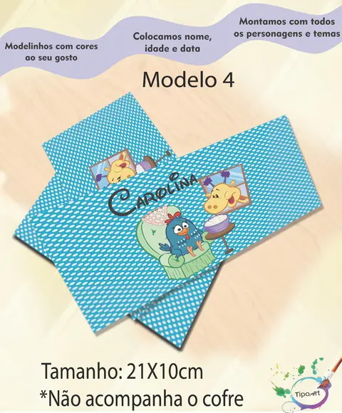 Rotulo Cofre -galinha Pintadinha