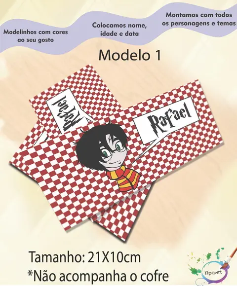 Rotulo Cofre -harry Potter-modelo 2