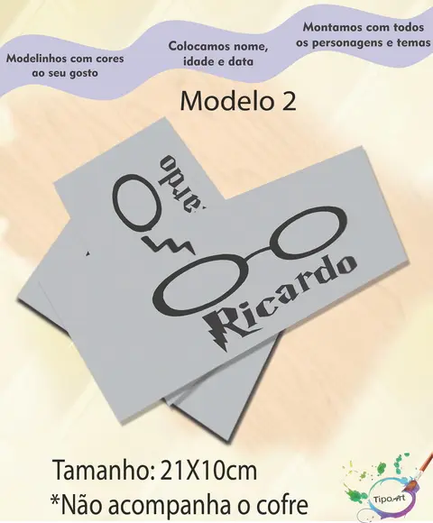 Rotulo Cofre -harry Potter-modelo 1