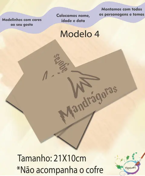 Rotulo Cofre -harry Potter-modelo 2