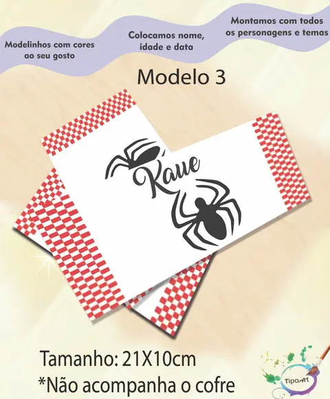 Rotulo Cofre -homem Aranha