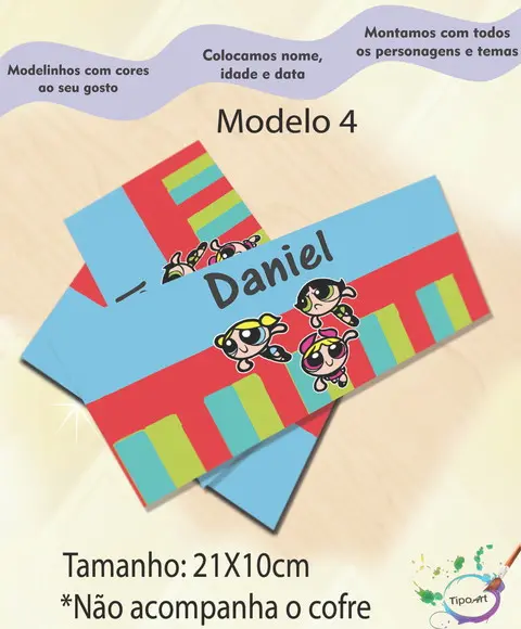 Rotulo Cofre -menina Super Poderosas