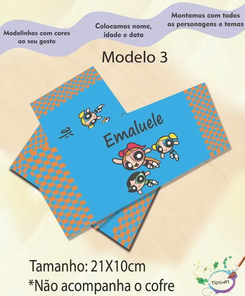 Rotulo Cofre -menina Super Poderosas
