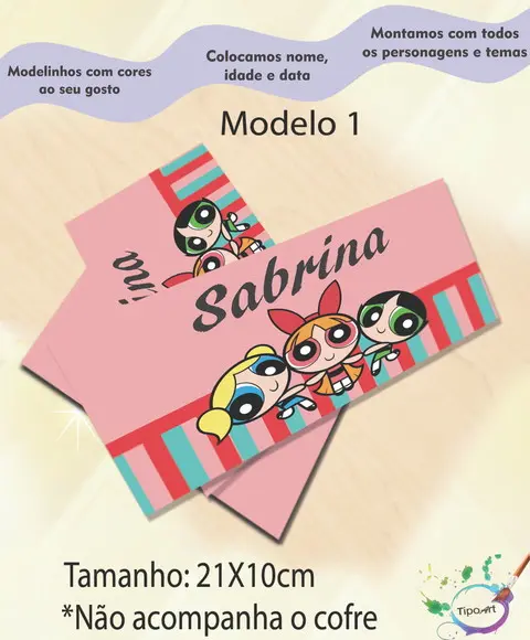 Rotulo Cofre -menina Super Poderosas