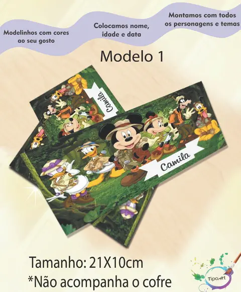 Rotulo Cofre -mickey Safari