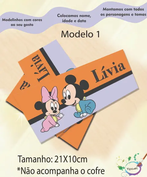 Rotulo Cofre -mickey Baby