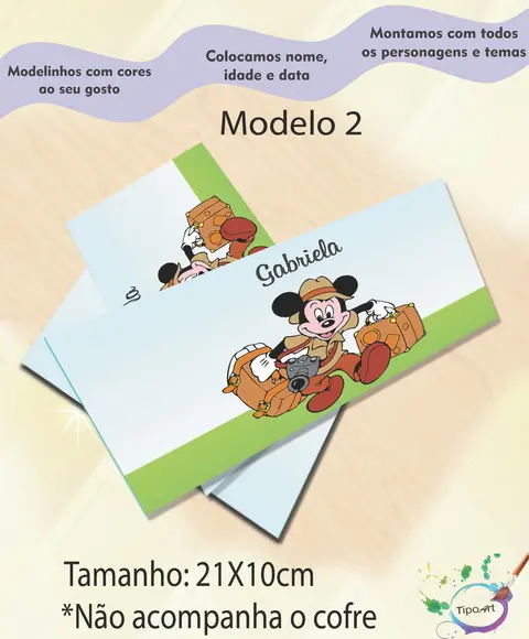 Rotulo Cofre -mickey Safari