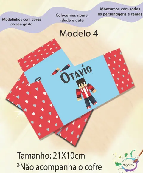 Rotulo Cofre -minecraft