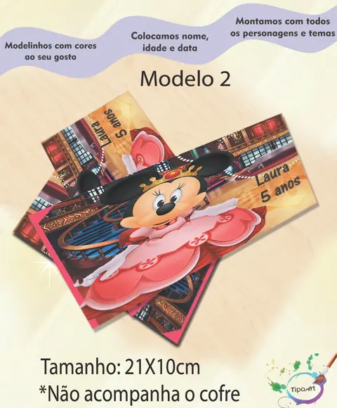 Rotulo Cofre -minnie Realeza