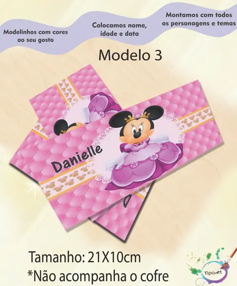 Rotulo Cofre -minnie Realeza