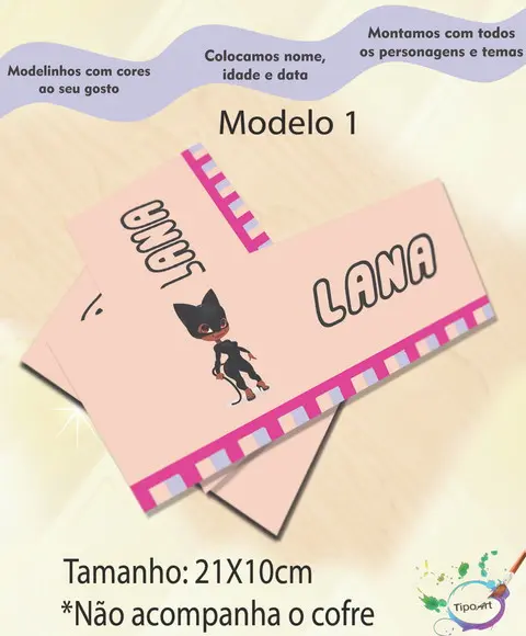 Rotulo Cofre -mulher Gato