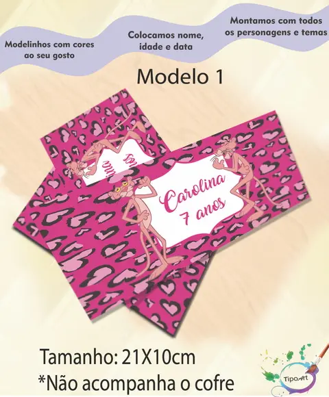 Rotulo Cofre -pantera Cor de Rosa