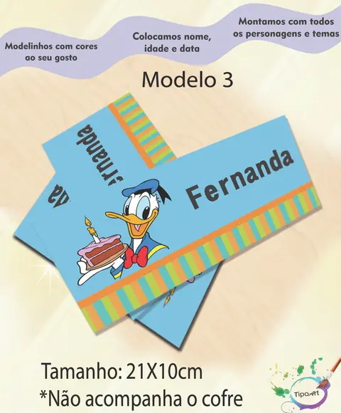 Rotulo Cofre -pato Donald