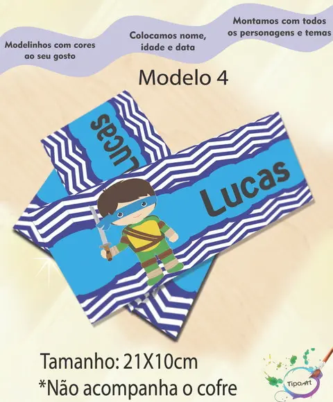 Rotulo Cofre -tartaruga Ninja