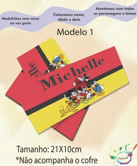 Rotulo Cofre -turma do Mickey