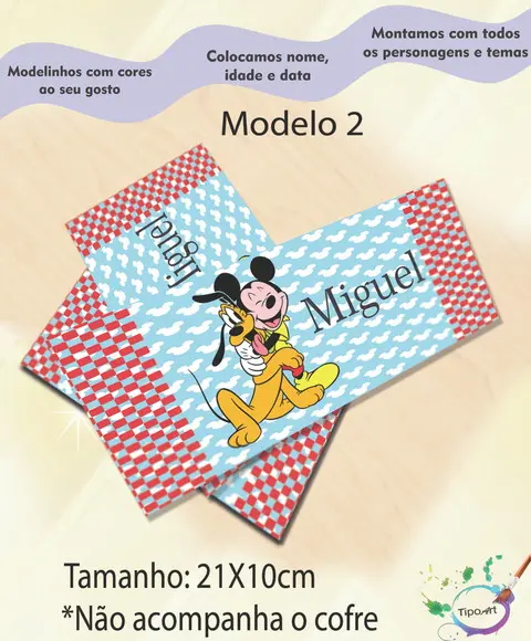 Rotulo Cofre -turma do Mickey