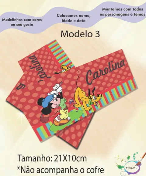 Rotulo Cofre -turma do Mickey
