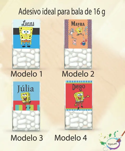 Rotulo de Bala -bob Esponja