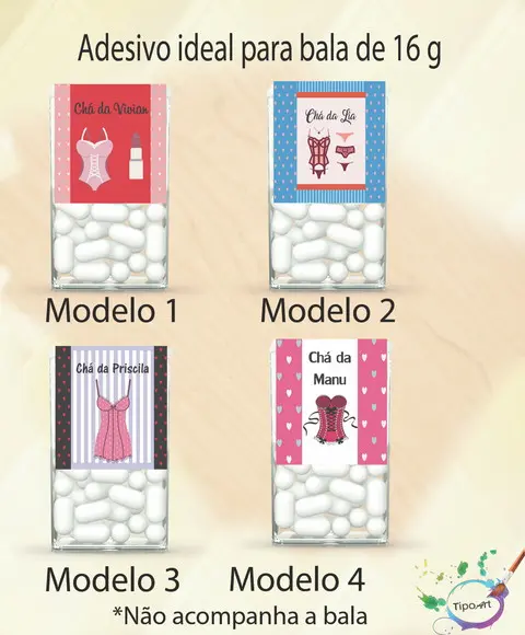 Rotulo de Bala -chá de Lingerie#2