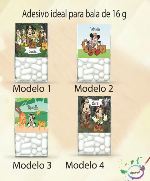 Rotulo de Bala -mickey Safari