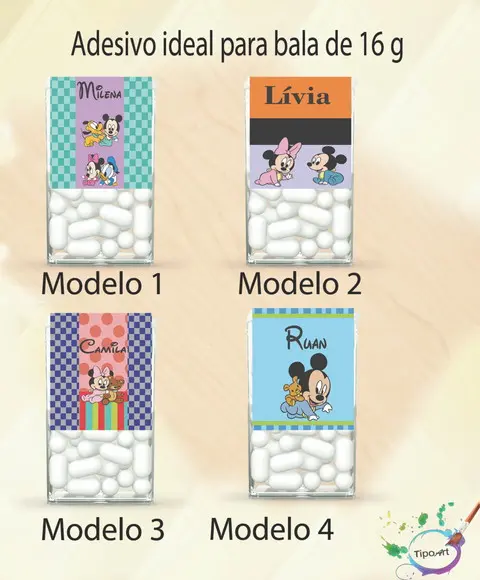 Rotulo de Bala -mickey Baby