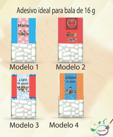 Rotulo de Bala -patrulha Canina