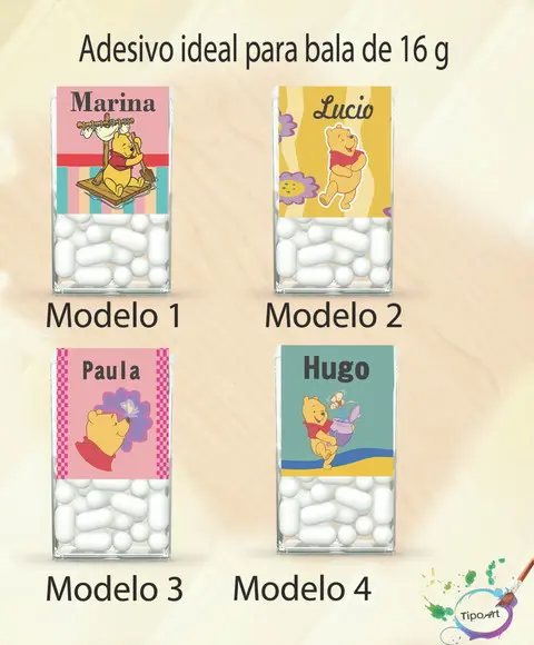 Rotulo de Bala -pooh