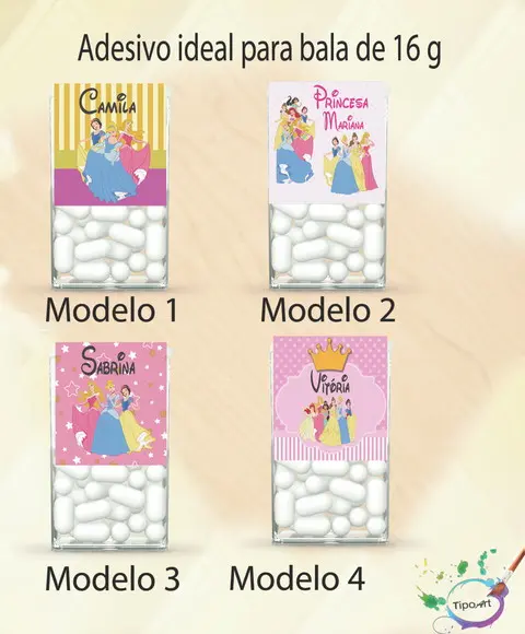 Rotulo de Bala -princesas