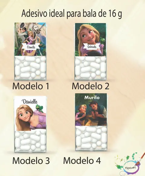 Rotulo de Bala -rapunzel
