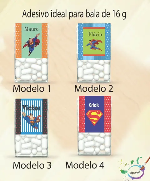 Rotulo de Bala -super Homem